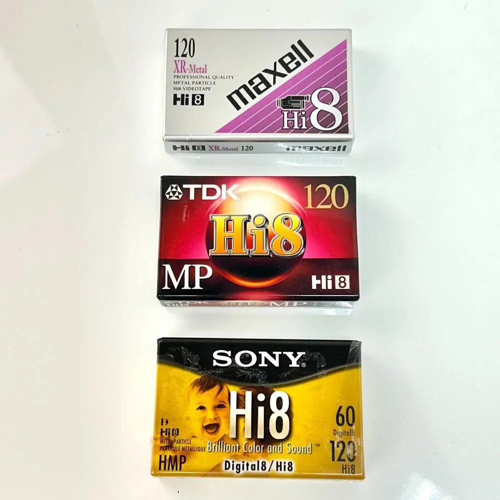 Lot of 3 Hi8 Digital8 Cassette Tapes Blank Video Cassette Sony/TDK/Maxell NEW